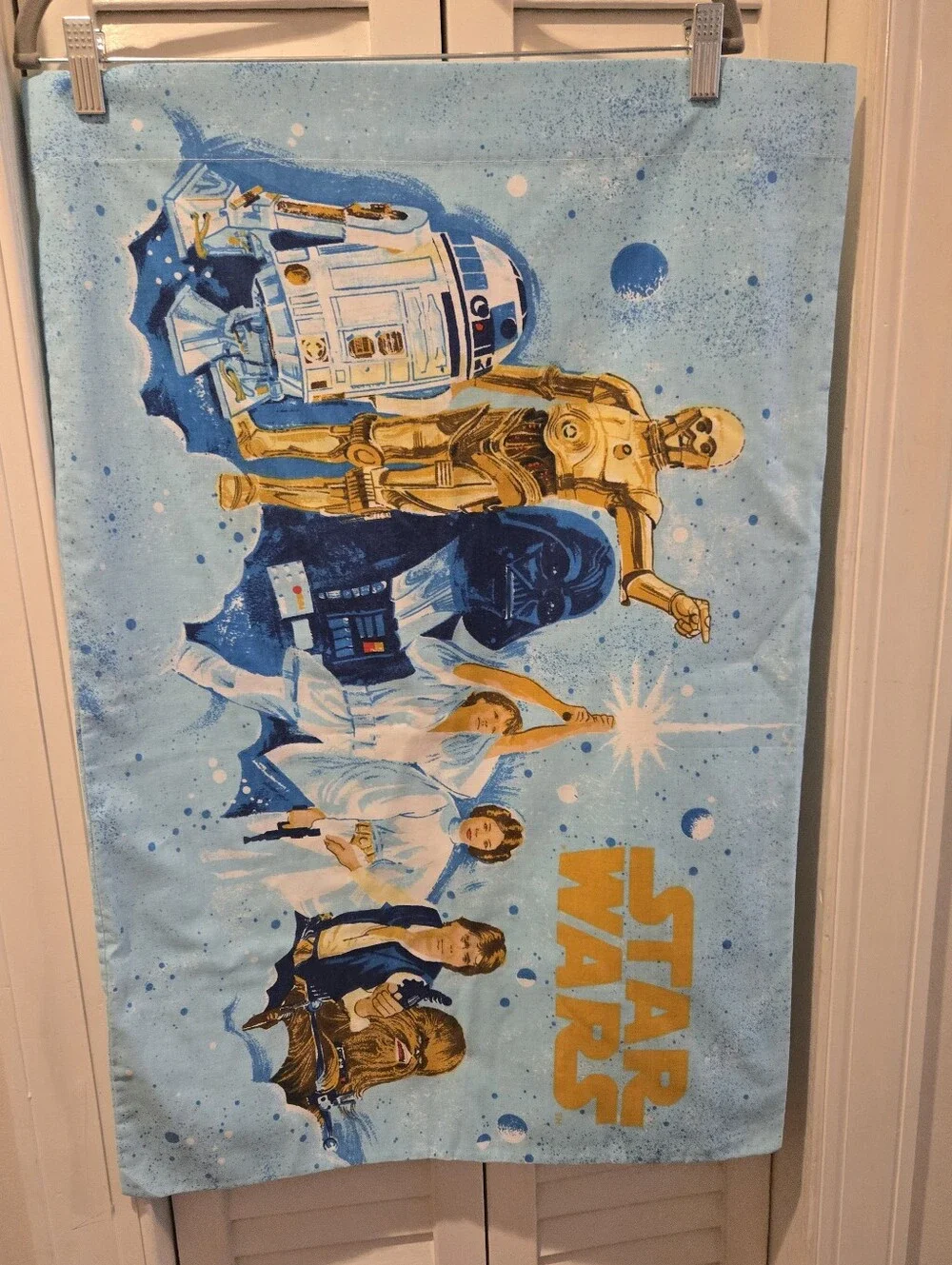 VINTAGE 1977 Star Wars Pillowcase Bibb Deadstock Mint Condition Unwashed Origina